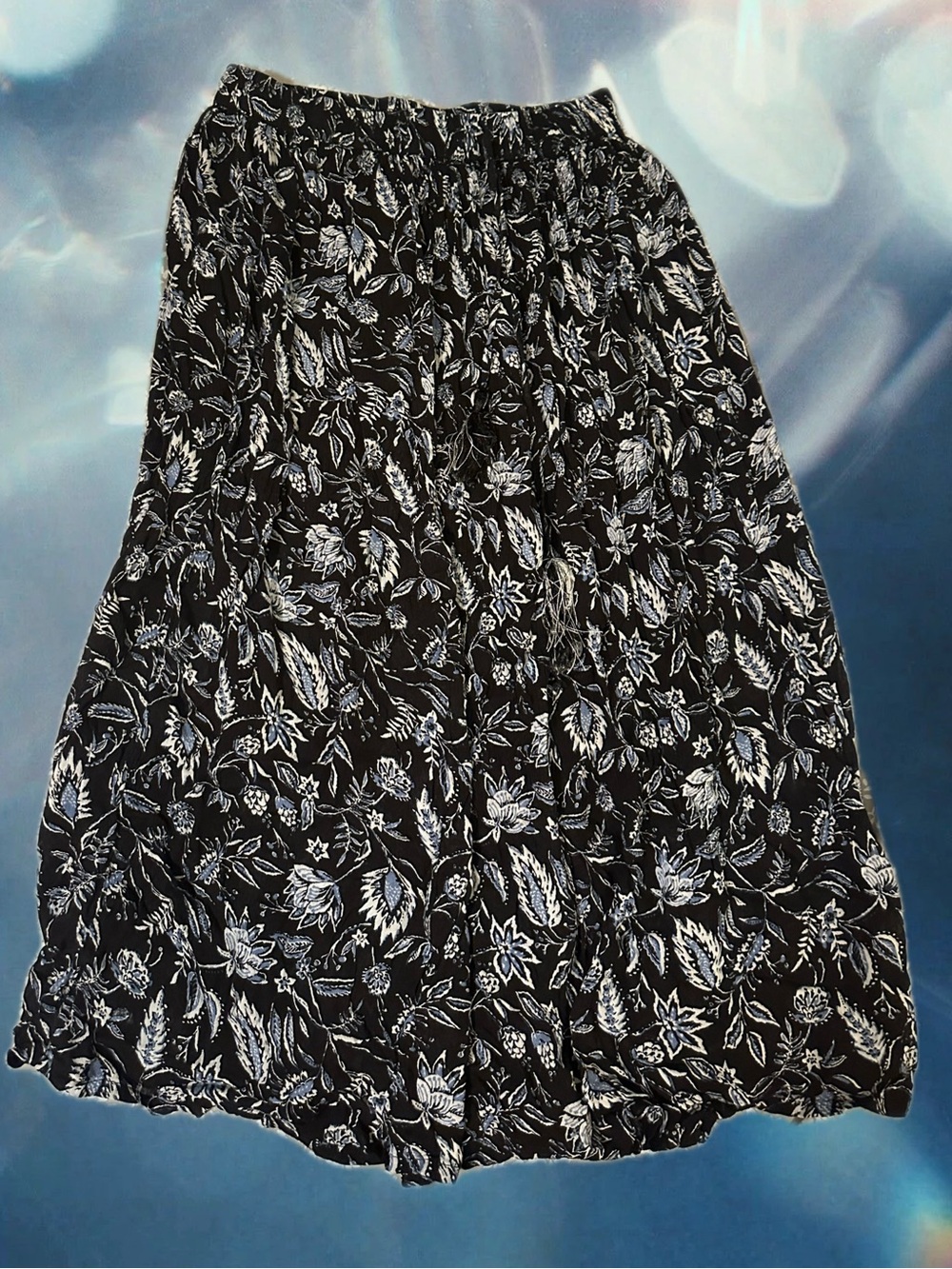 Navy Floral Patterned Maxi Skirt - Gypsie Blu
